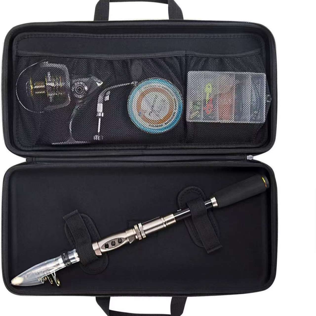 Eva Hard Shell Fishing Bag Multifunctional Fishing Rod Fishing Wheel Accessories Fishing Gear Bag Sea Rod Cosmetics Bag Outdoor Car Fishing