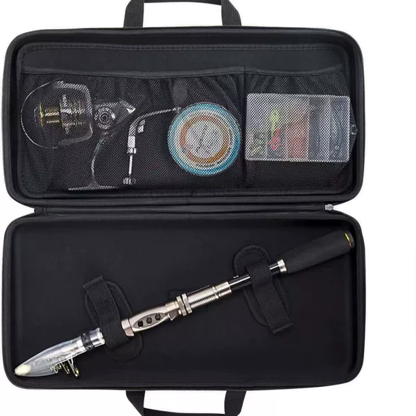 Eva Hard Shell Fishing Bag Multifunctional Fishing Rod Fishing Wheel Accessories Fishing Gear Bag Sea Rod Cosmetics Bag Outdoor Car Fishing
