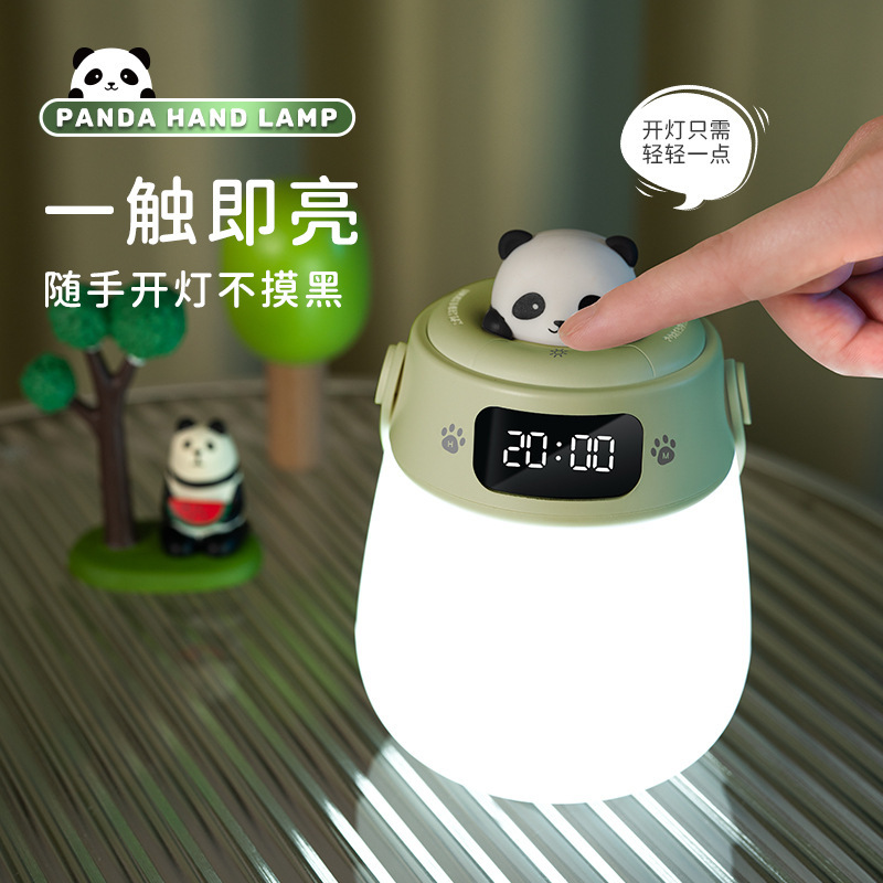 ポータブルクロックナイトライト家庭用タイマー可能USB充電リモコン調光雰囲気ライト三段色光タッチライト|undefined