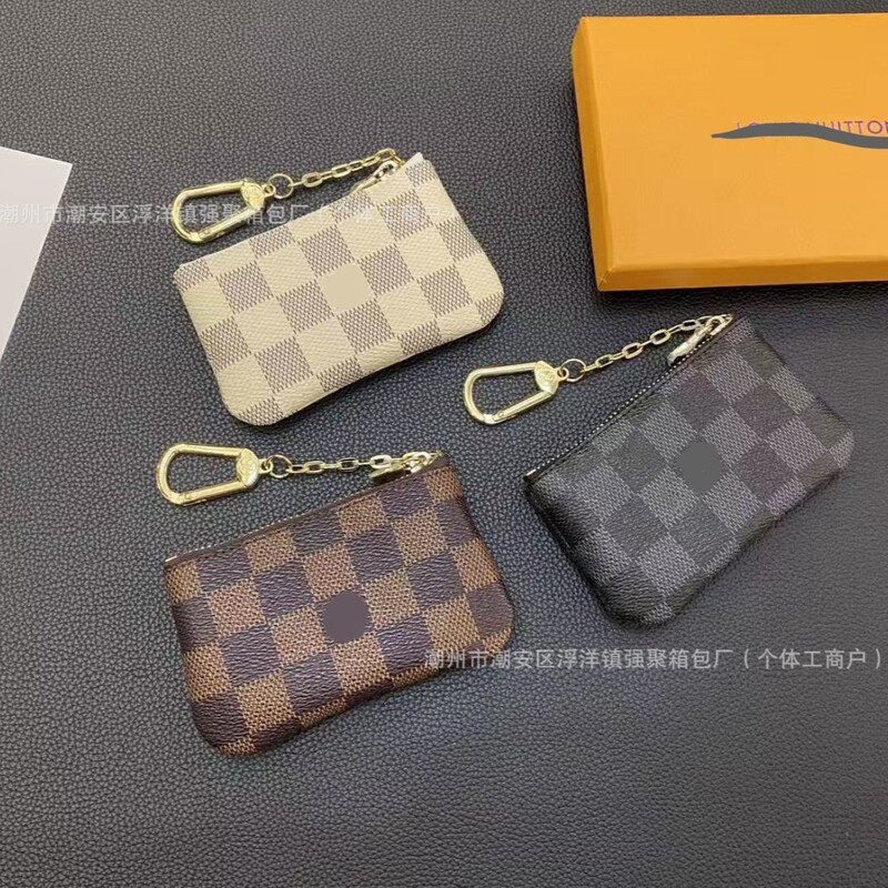 Trendy High-End Zipper Buckle Simple Fashion Vintage Leather Light Luxury Wallet Card Holder Coin Purse Key Pouch