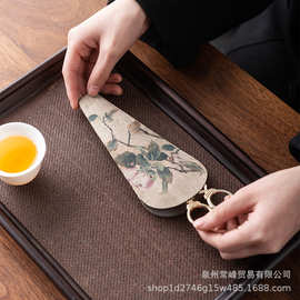 棉麻小剪刀收纳袋保护套双加厚层茶剪专用布套大号小号配件复古