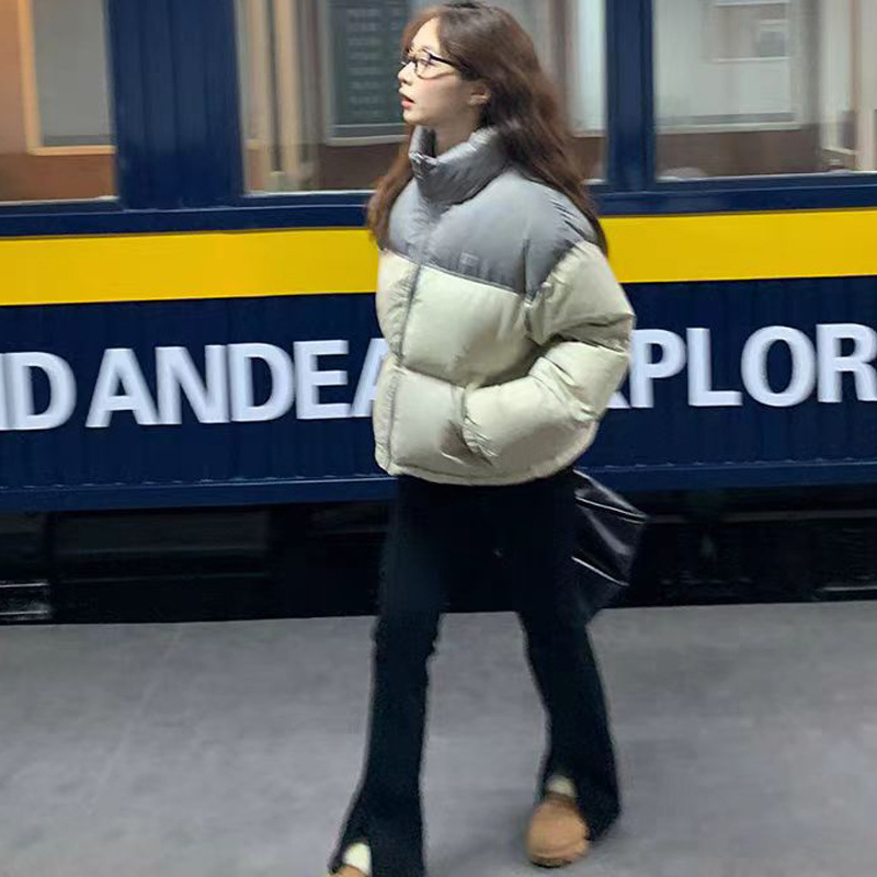 冬季新款棉服女短款2025新款小个子棉衣面包服宽松拼色棉袄女外套|undefined