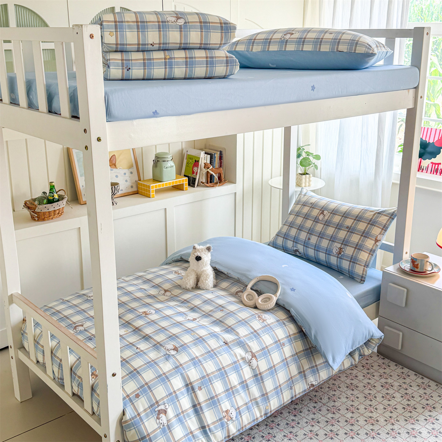 Sábanas de dormitorio de estudiantes de algodón de tres piezas, colchón de algodón, ropa de cama, cuatro estaciones, temporada escolar general