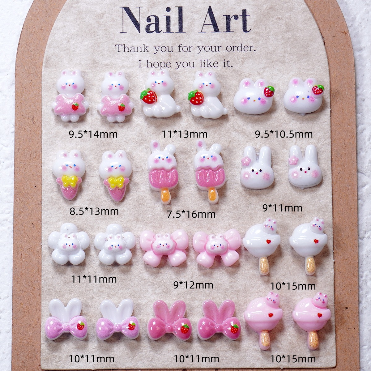 Internet Celebrity Rabbit Lollipop Cartoon Nail Art Decorations 3D Cute Ice Cream Bow Lollipop Nail Accessories