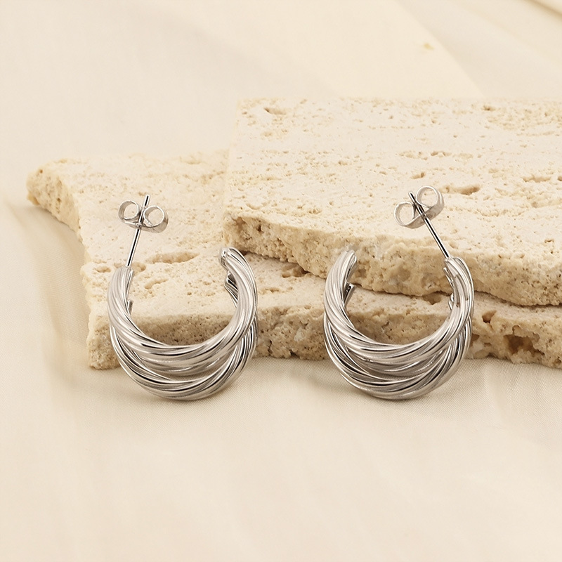 Women's Gender 1 Pair Vintage Style Geometric Solid Color Titanium Steel 18K Gold Plated Ear Studs