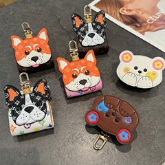 老眼模擬レザー lv24a かわいい頬を支えるクマフレンチドゥ柴犬 airpods キーヘッドフォンバッグペンダント