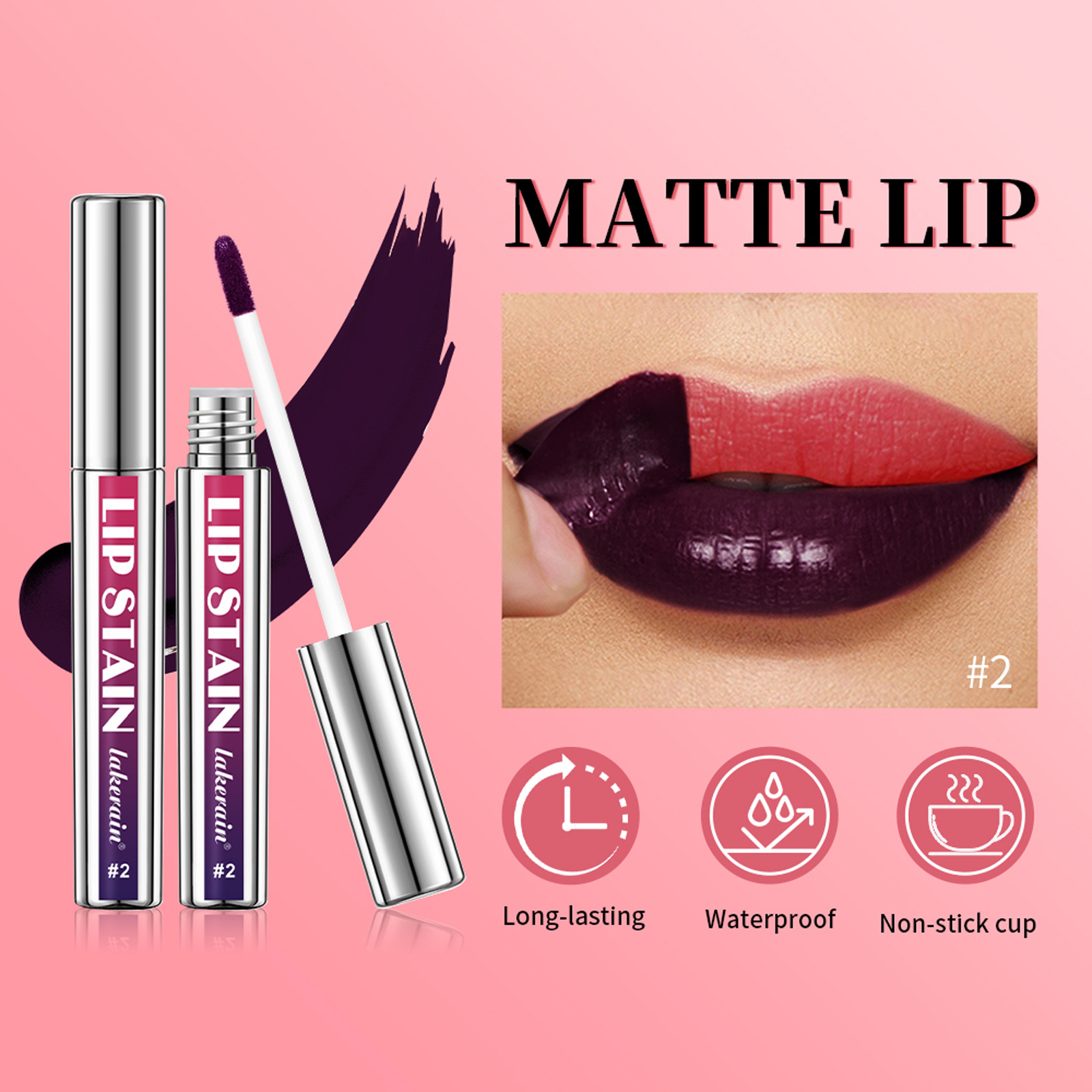 Transfronterizo lacerain tubo de plata rasgar lápiz labial mate es fácil de colorear, impermeable, no es fácil de descolorar lápiz labial rasgar lápiz labial
