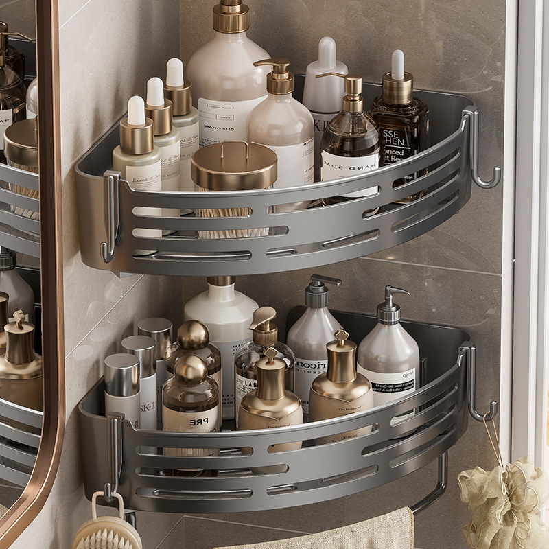 Bathroom Elevated Storage Rack Corner Punch-Free Toilet Wall-Mounted Toilet Wall Wash Storage Rack Bathroom