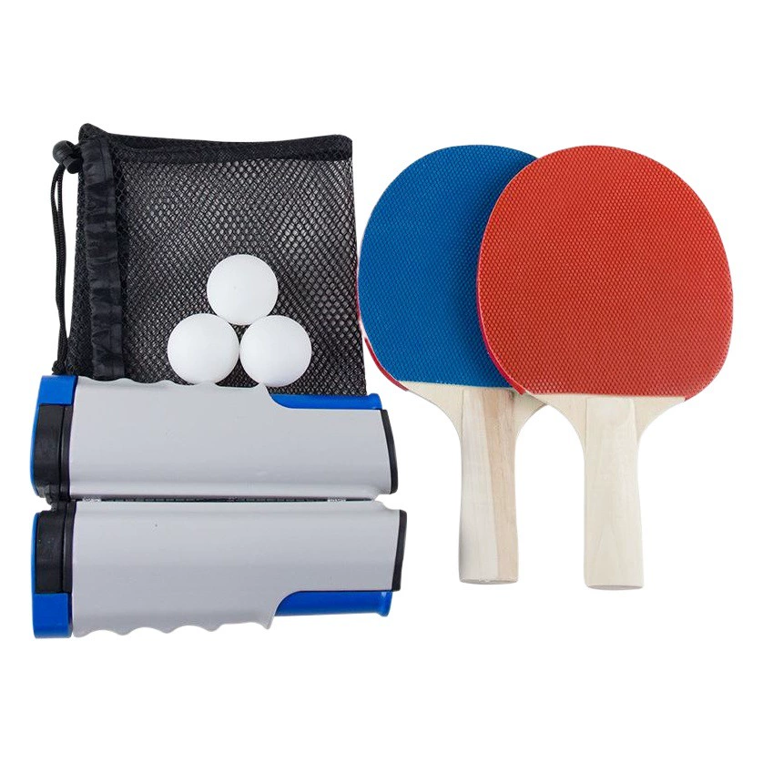 Новенький портативный набор для настольного тенниса: ракетка, телескопическая сетка, 3 мяча.