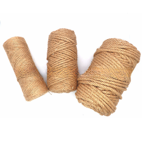 Handmade thick and thin natural jute rope, yellow jute rope for retro decorative lighting, rope for cat tree hangers