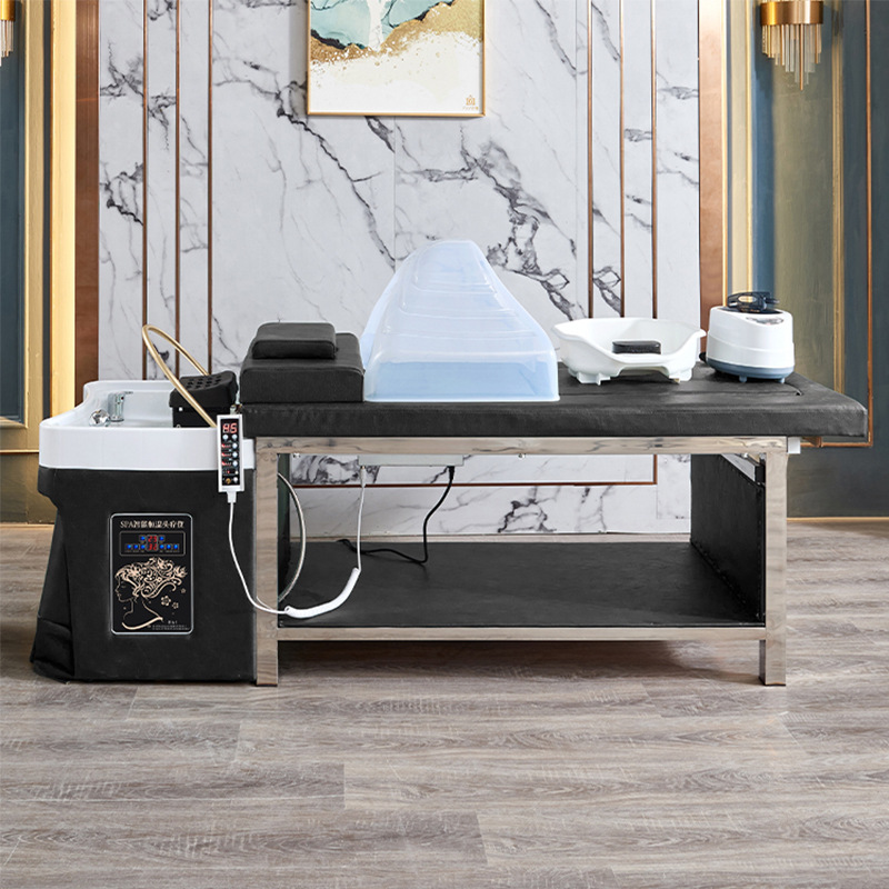 Cama de lavado de cabello de tratamiento de cabello tailandés con cama de fumigación de circulación de agua cama automática de moxibustión sin humo cama especial para salón de belleza de moxibustión de cuerpo completo