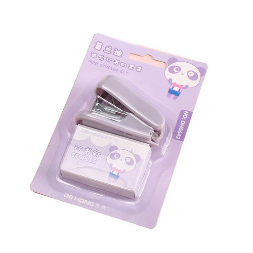Morandi color mini stapler student cute small stapler office supplies handheld stapler set