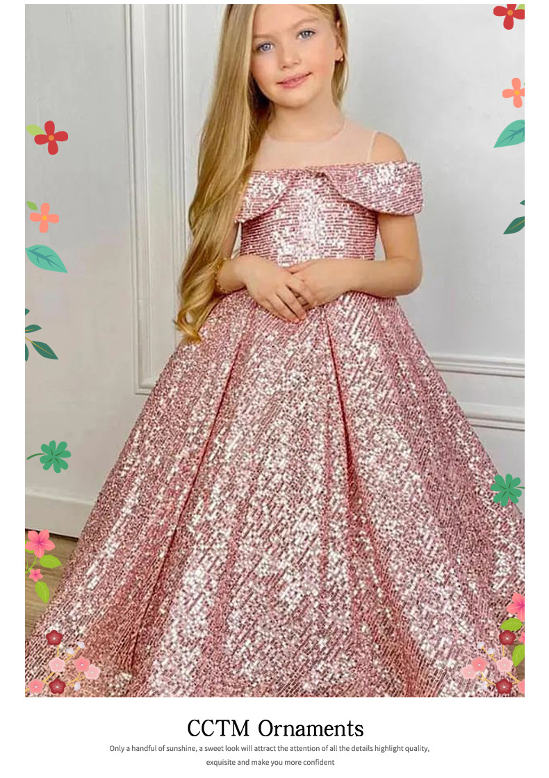 Rochie de prințesă cu paiete pentru fetițe la evenimente_voghion.com