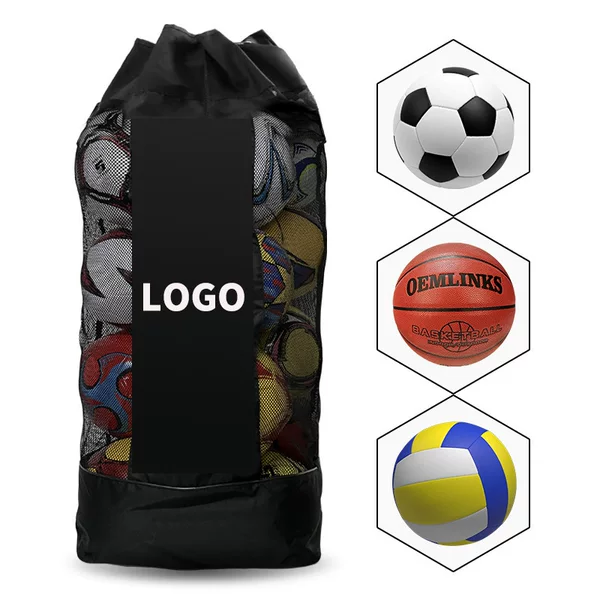 European and American Style Soccer Bag, Mesh Bag for Basketball and Volleyball Training Equipment, Large Ball Bag, Large Capacity Storage Bag, Large Ball Pouch