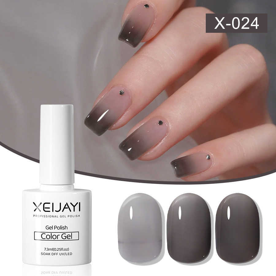 Nail Polish glue nude color ice transparent glue New Internet celebrity popular color ice transparent black nail phototherapy glue for nail salon