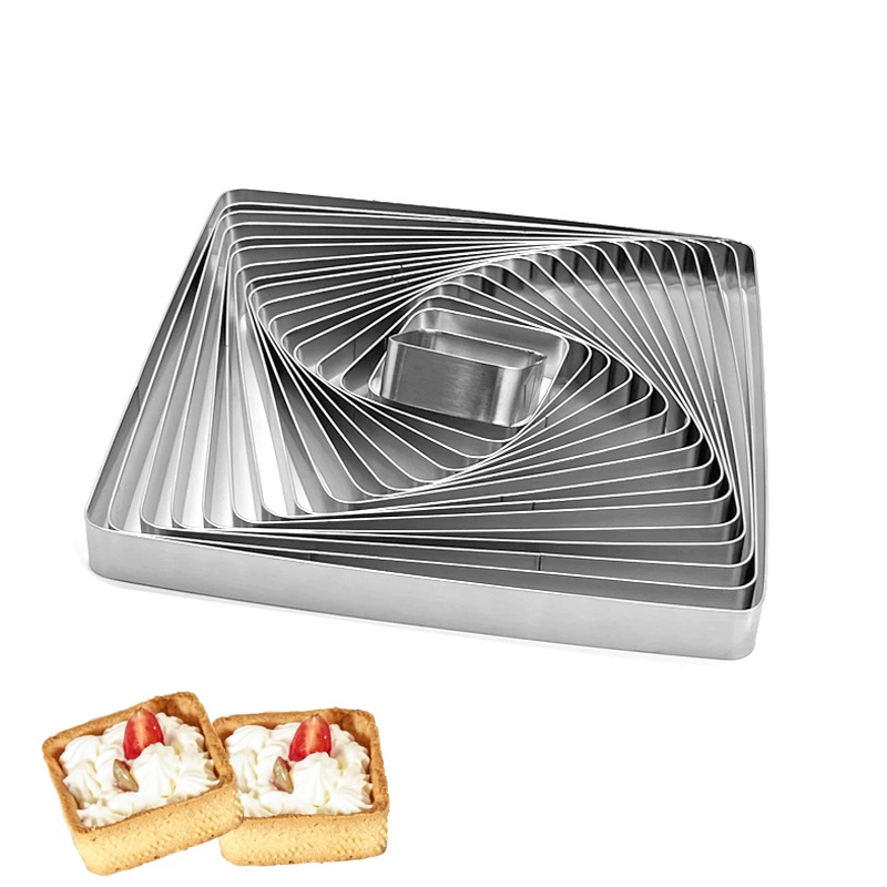 Кольцо для мусса из нержавеющей стали 304, толщиной 1,0 мм, квадратное, без пор, для торта, французского тарта, омлета