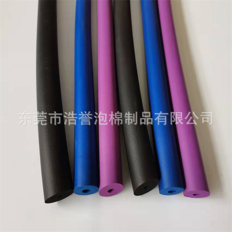 厂家直销各种颜色EVA光面条纹泡棉管NBR光面高密度防静电泡棉管