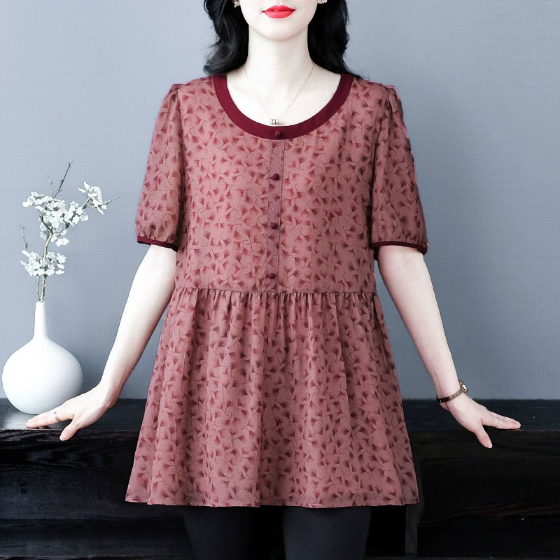 Летняя рубашка для мамы, футболка, оверсайз, plus size