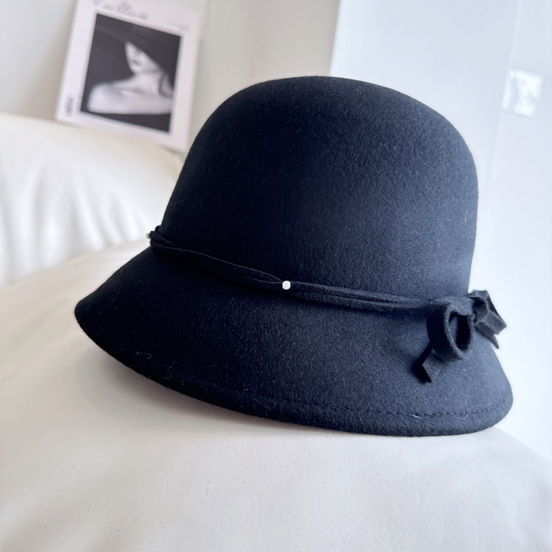 Sombrero de pescador de perla satinado francés, sombrero de lana australiana, sombrero de invierno, sombrero de fieltro de viento de oro, sombrero de marea