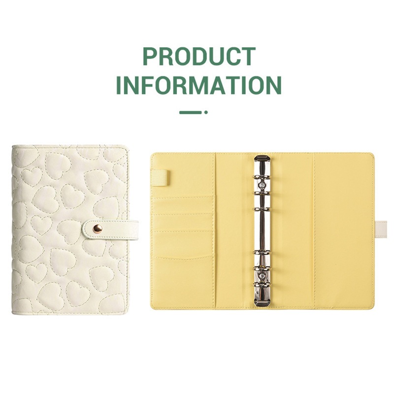 Amazon A6 Loose-Leaf Macaron Heart-Style Cash Budget Notebook with Detachable Cover Diary