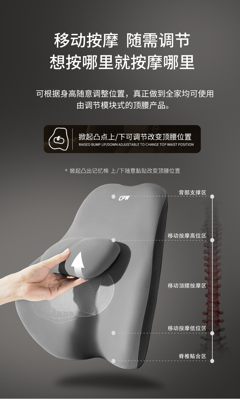 Car Electric Massage Lumbar Adjusting Back Pad Driver Waist Protection Artifact Truck Seat Lumbar Pillow Car Lumbar Pad