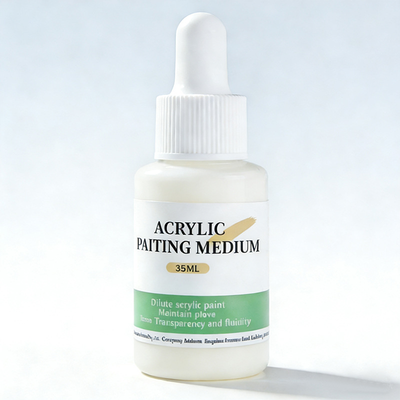 Acrylic pigment 35ml small bottle, mixed with diluent, media agent, slow drying protection, auxiliar