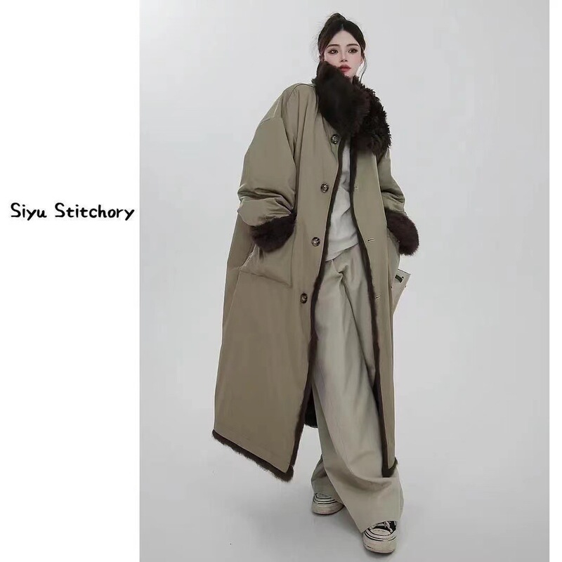 Only Me: [Picture] Only Me: 101.25kg New Rabbit Fur Integrated Parka Casual Loose Fit