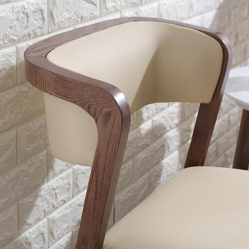 Solid wood dining chair Nordic home armchair creative backrest upholstered chair cafe restaurant bar leather art dining chair
