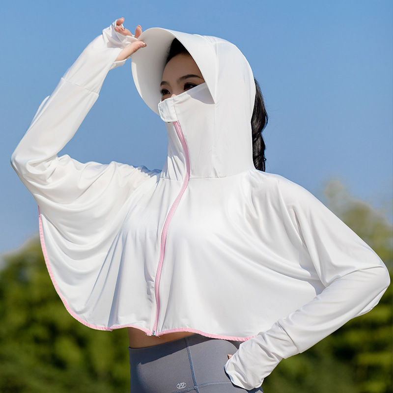 2023 new sun protection clothes women UV breathable ice silk sun protection shirt riding long sleeve sun protection clothes thin coat