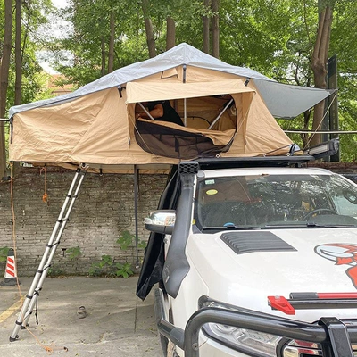 Roof tent waterproof sunshade outdoor outing camping self-driving SUV car car roof automatic tent cross-border (Avtomobil dam çadırları) - khaki-2-4-people-regular-model-b