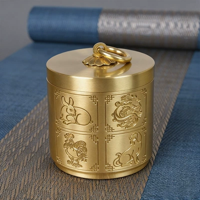 Car ashtray with Lid, Embossed with Hundred - twelve-zodiac-ashtrays-77282cm