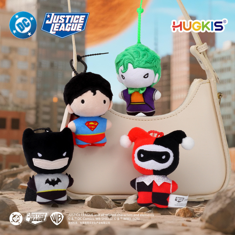 Authentic Justice League Plush Doll Pendant Superman Charm Batman Doll Cartoon Hero Joker Keychain
