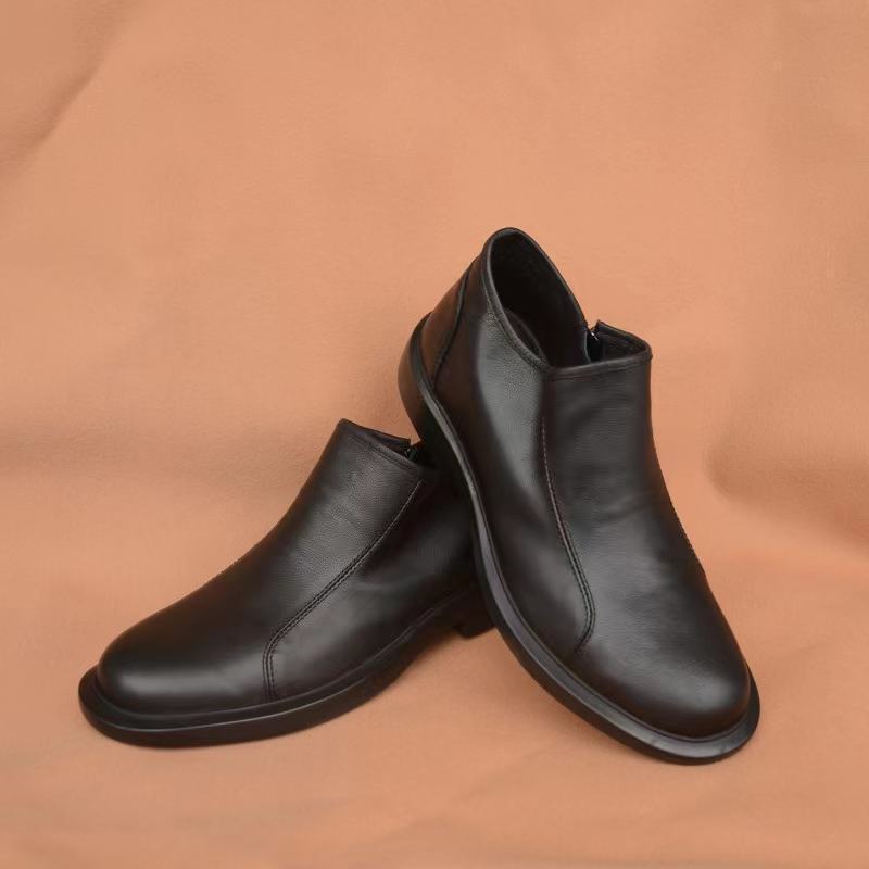 Chelsea botas de cuero para hombres, botas de cuero casuales de cuero de una sola capa, botas de cuero suaves transpirables para hombres, venta caliente