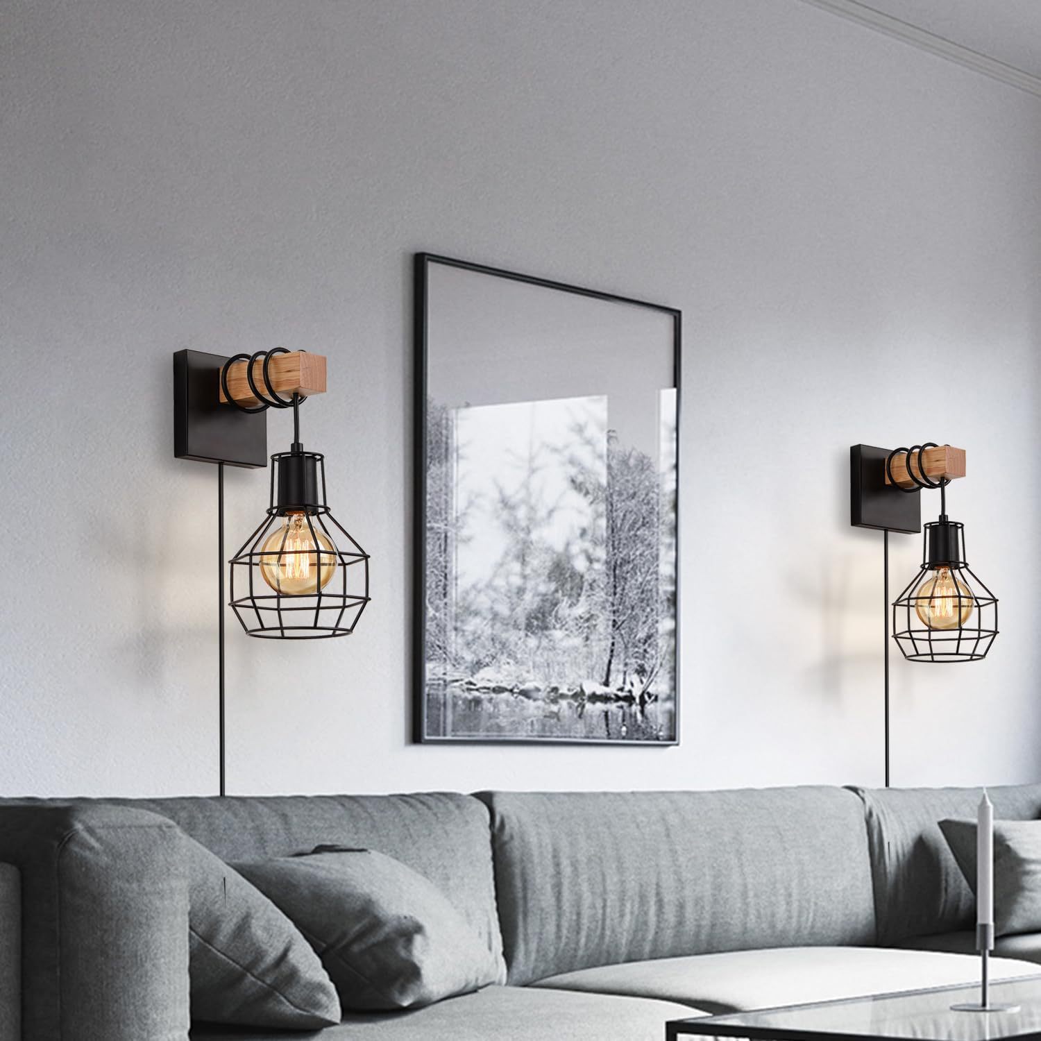 Rural retro industrial gaula de viento lámpara de pared dormitorio cabezal de cama cocina con interruptor de enchufe lámpara de pasillo