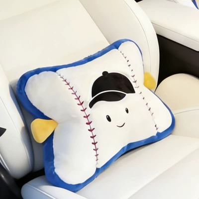Car Headrest Super Cute and Headrest - a-baseball-pillow
