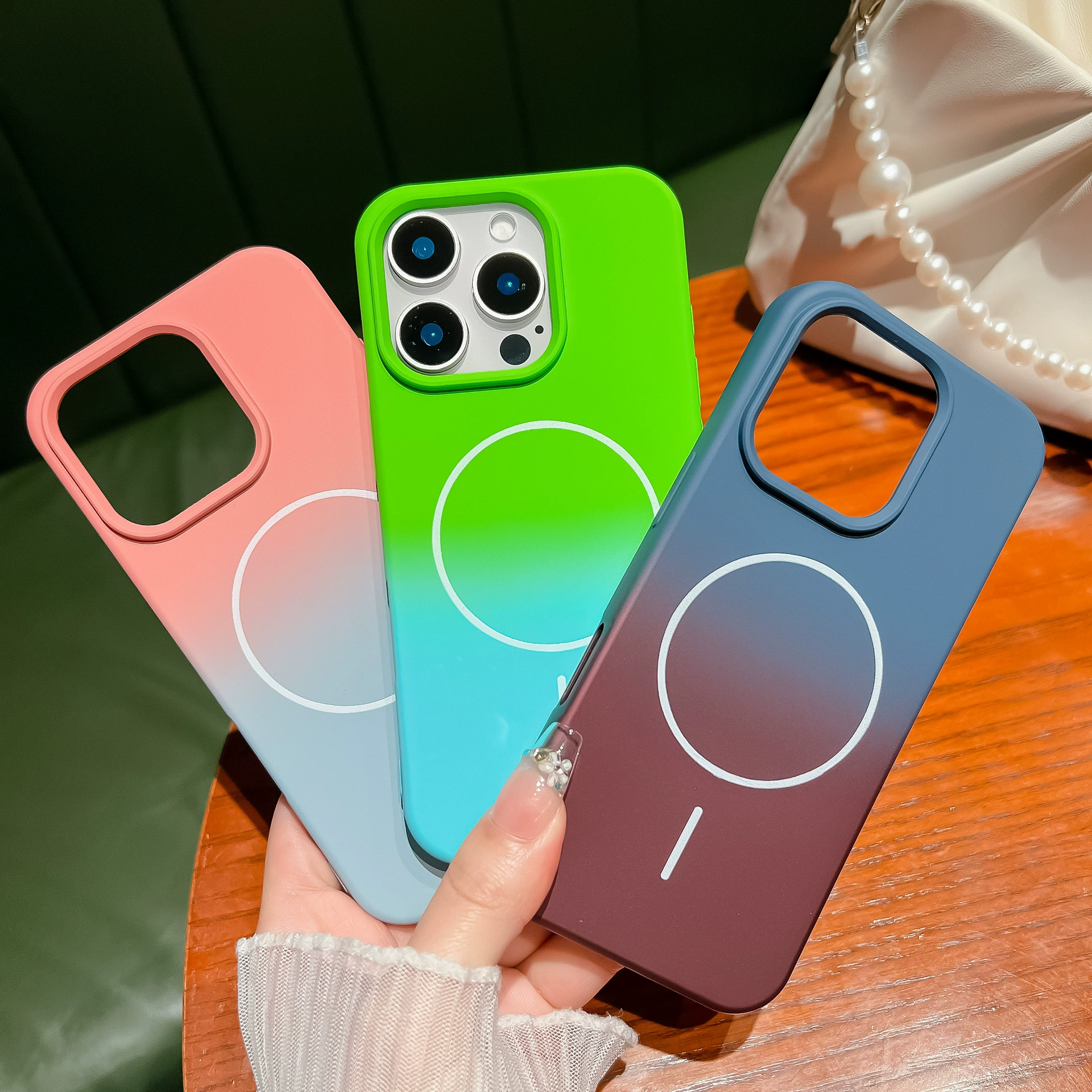 Совместимый двухцветный чехол для телефона Apple, для iPhone 15, защитный чехол, iPhone, градиент, 15 Promax