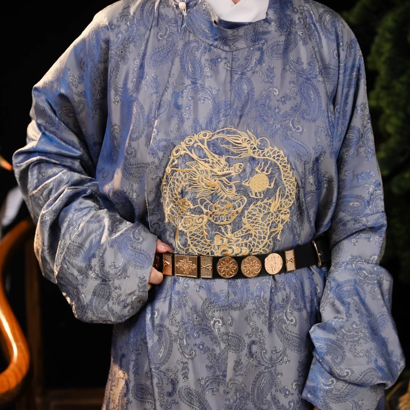 Ханьфу унисекс, популярный стиль, традиционный китайский стиль, платье в стиле династии Тан с круглым вырезом, для лета и осени, в старинном стиле, сказочный халат с широкими рукавами.