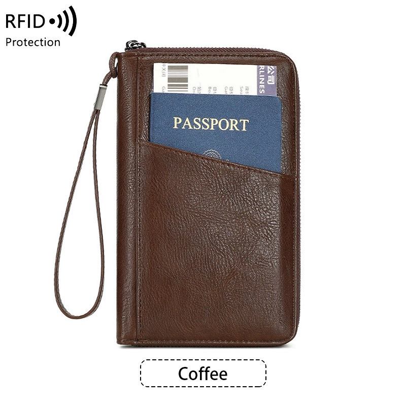 Кошелёк-паспорт RFID-защита, универсальный органайзер на молнии, сумка для путешествий