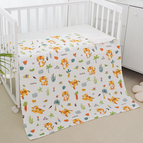New cotton type A gauze bath towel Six-layer gauze newborn baby absorbent cover blanket soft printed baby bath towel