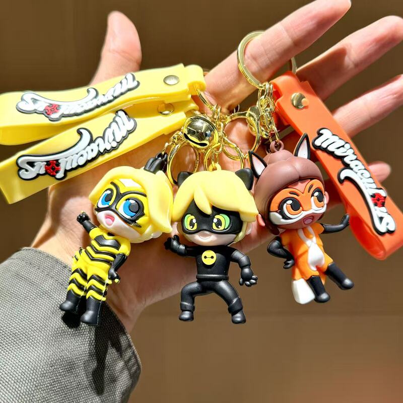 Cartoon Miracle Girl Keychain Ring Cute Exquisite Doll Bag Pendant Girl Student Bag Small Pendant