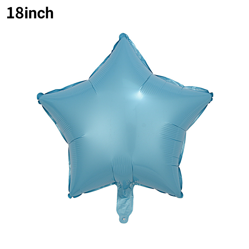 Versión de luz de 18 pulgadas estrella de cinco puntas película de aluminio globo estrella de color sólido papel de aluminio decoración de fiesta de cumpleaños al por mayor image 26