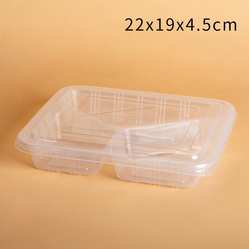 Lonchera desechable Gepai estilo americano de 1200 ml, lonchera de comida rápida con tres compartimentos, lonchera para llevar, bento con múltiples compartimentos, venta al por mayor.