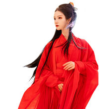 汉服女学生齐腰大袖红色新款古装交领超仙日常女侠成人表演舞台服