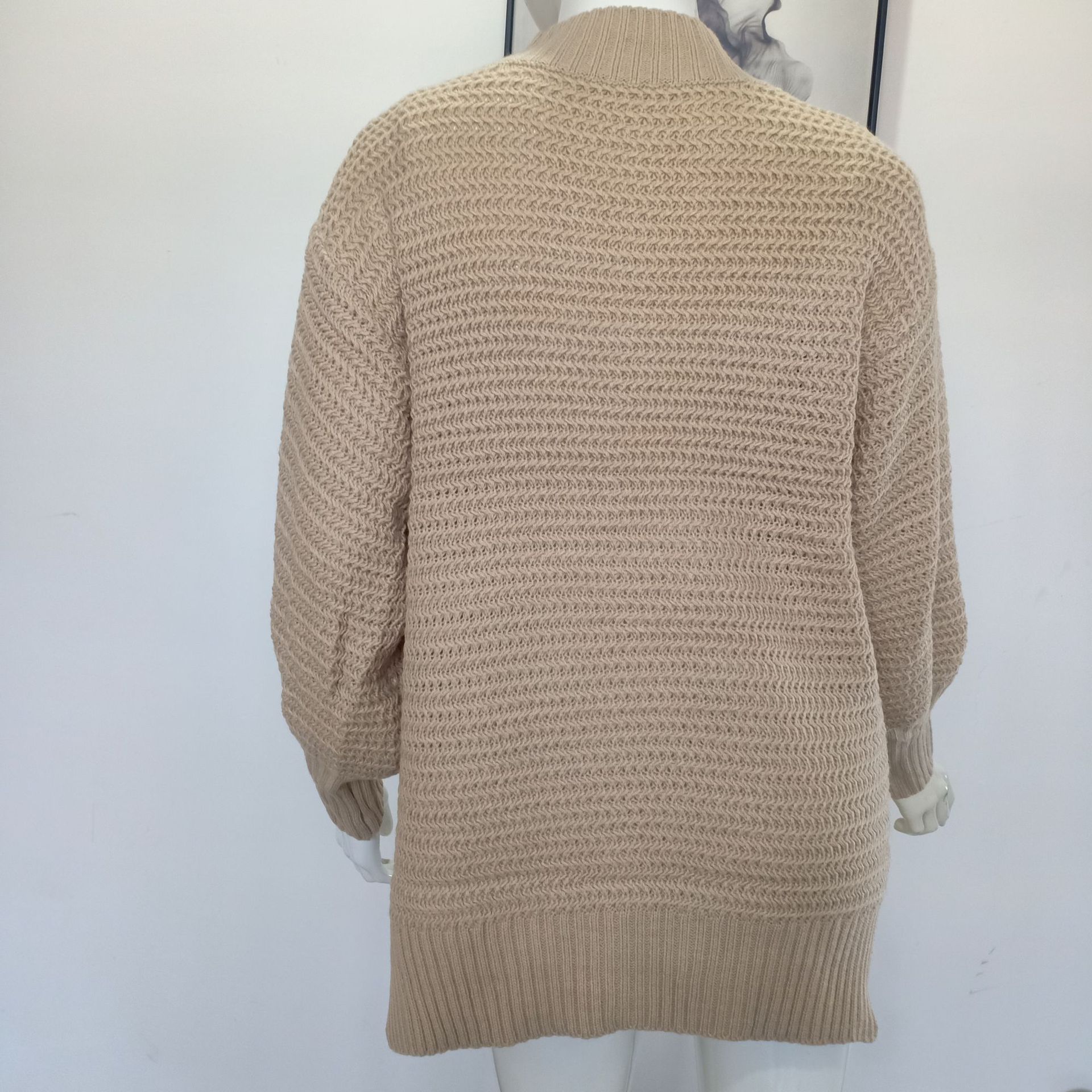 560g Weight Long Sleeve Sleeve Length Pullovers Placket Type Bishop Sleeve Sleeve Type Polyester Fabric Type Long Top Length Sweater, Knitwear Tops Type Holiday, Daily Occasion High Neck Neckline Loose Fit Type Solid Color Pattern Winter, Spring, Autumn Season Women's Gender Elegant, Streetwear Style Wholesale Women's Elegant Streetwear Solid Color Long Sleeve Sweaters & Cardigans 15