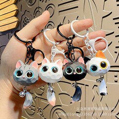 かわいいINS猫猫ペンダントキーホルダー携帯電話チェーンインターネットセレブモデル白黒グレー高価値パーソナライズされた漫画
