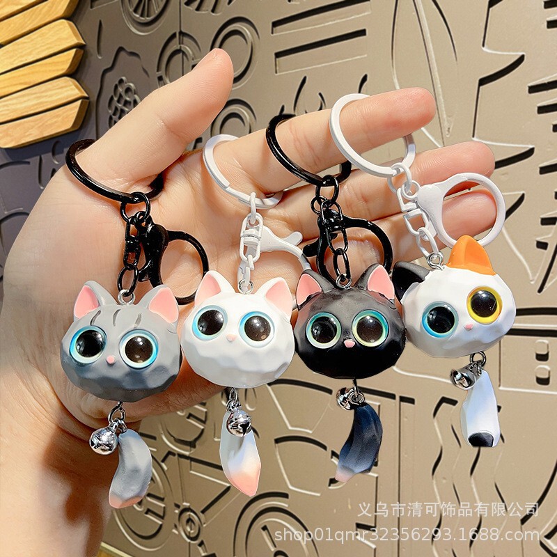 かわいいINS猫猫ペンダントキーホルダー携帯電話チェーンインターネットセレブモデル白黒グレー高価値パーソナライズされた漫画|undefined