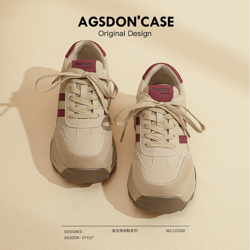 August Lion Deng Hong Kong viento papá zapatos mujer verano 2025 nuevos zapatos de entrenamiento alemán retro de suela gruesa zapatos Maillard Aggan