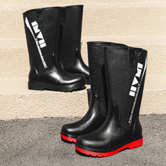 批發英倫時尚男雨鞋高筒雨靴防滑水鞋中筒膠鞋廚房洗車釣魚工作鞋