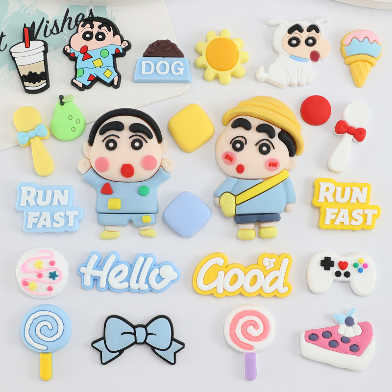 Crayon Small New Soft Rubber DIY Accessories Mobile Phone Case Hole Shoes Patch Water Cup Refrigerator Flat Shell Decorative Paste