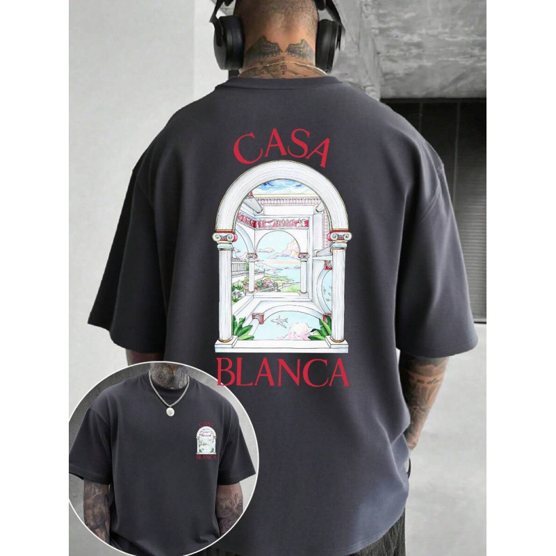 Casablanca T-shirt Arched Gateway Grey